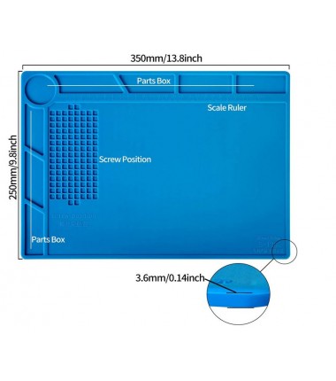 Tapis magnétique en silicone 35 x 25 cm BEST (S-130) Bleu