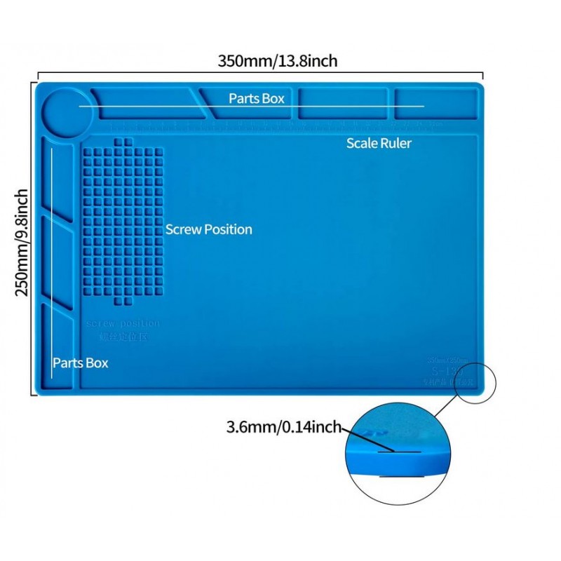 Tapis magnétique en silicone 35 x 25 cm BEST (S-130) Bleu