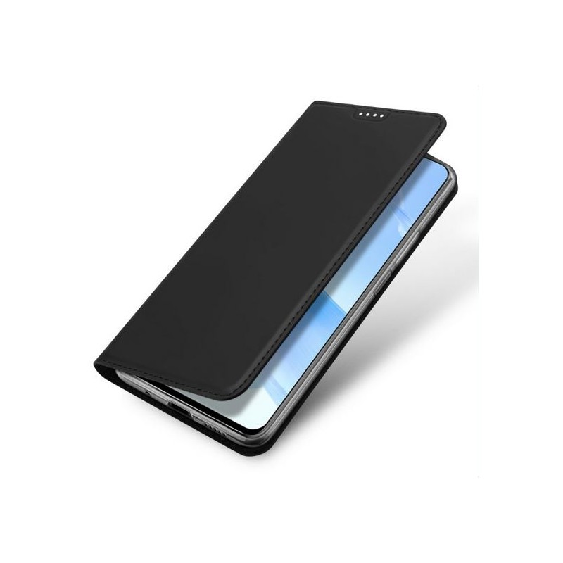 Etui Portefeuille Skin Pro Dux Ducis pour Samsung Galaxy A12 Noir