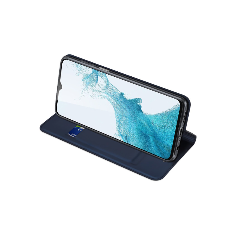 Etui Portefeuille Skin Pro Dux Ducis pour Samsung Galaxy A03 Core Bleu