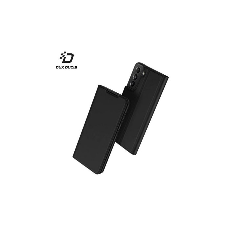 Etui Portefeuille Skin Pro Dux Ducis pour Samsung Galaxy S21 5G Noir