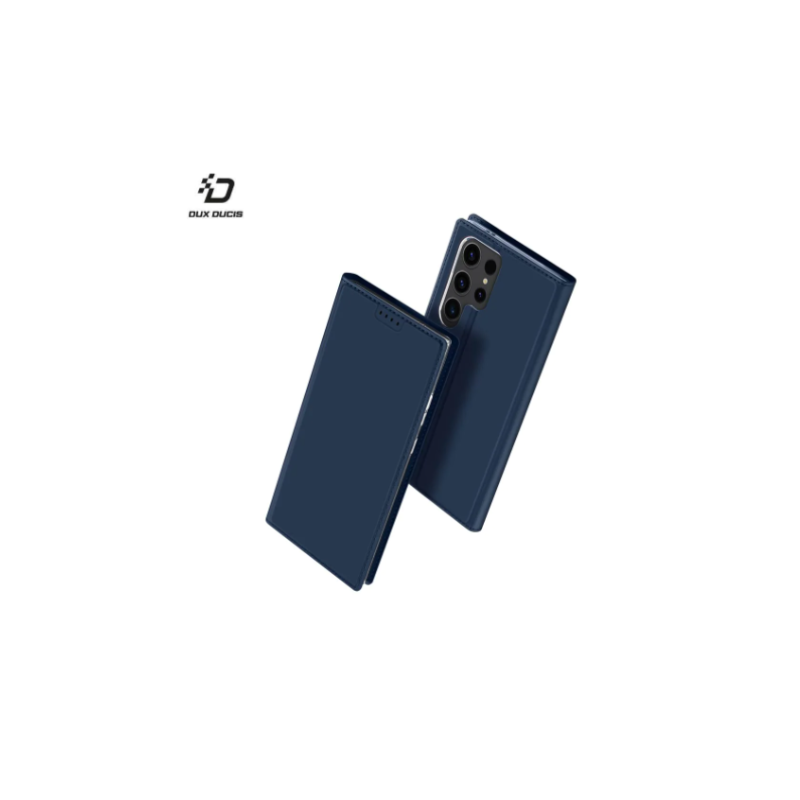 Etui Portefeuille Skin Pro Dux Ducis pour Samsung Galaxy S24 Ultra 5G Bleu