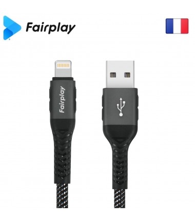 Câble Fairplay ALVA S2 USB à Lightning 1m Noir