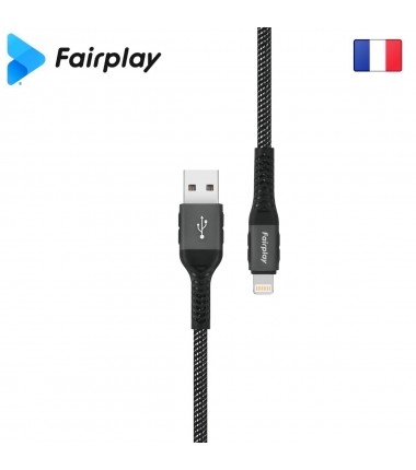 Câble Fairplay ALVA S2 USB à Lightning 1m Noir