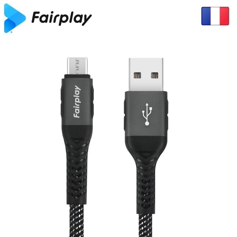 Câble Fairplay ALVA S2 USB à Micro-USB 1m Noir