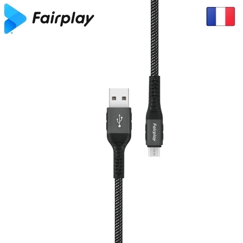 Câble Fairplay ALVA S2 USB à Micro-USB 1m Noir