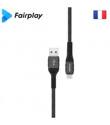 Câble Fairplay ALVA S2 USB à Type-C 1m Noir