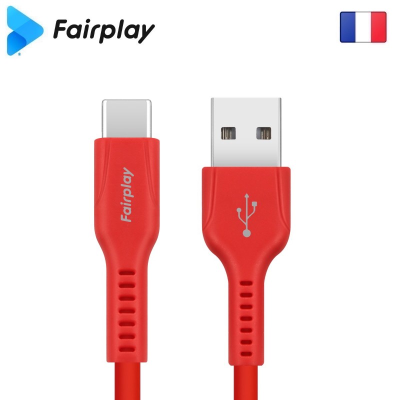 Câble Fairplay LIRIO S2 USB à Type-C 1m Rouge