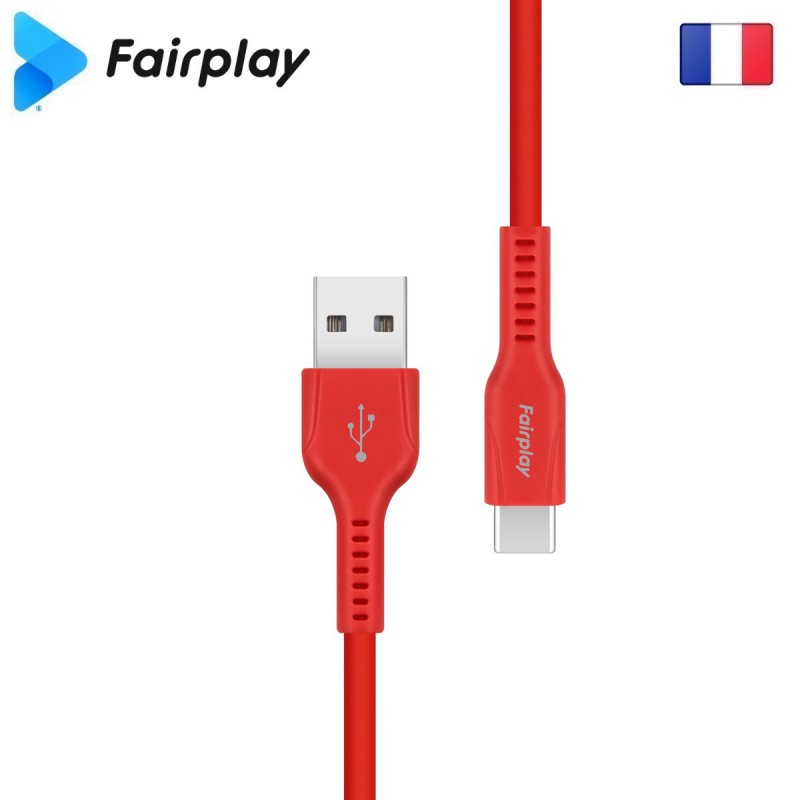 Câble Fairplay LIRIO S2 USB à Type-C 1m Rouge