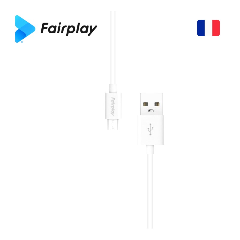 Lot 100x Câble Fairplay SENECIO USB à Micro-USB 1m (BULK) Blanc