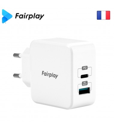 Adaptateur chargeur Secteur Fairplay MONZA USB-A-C 30W