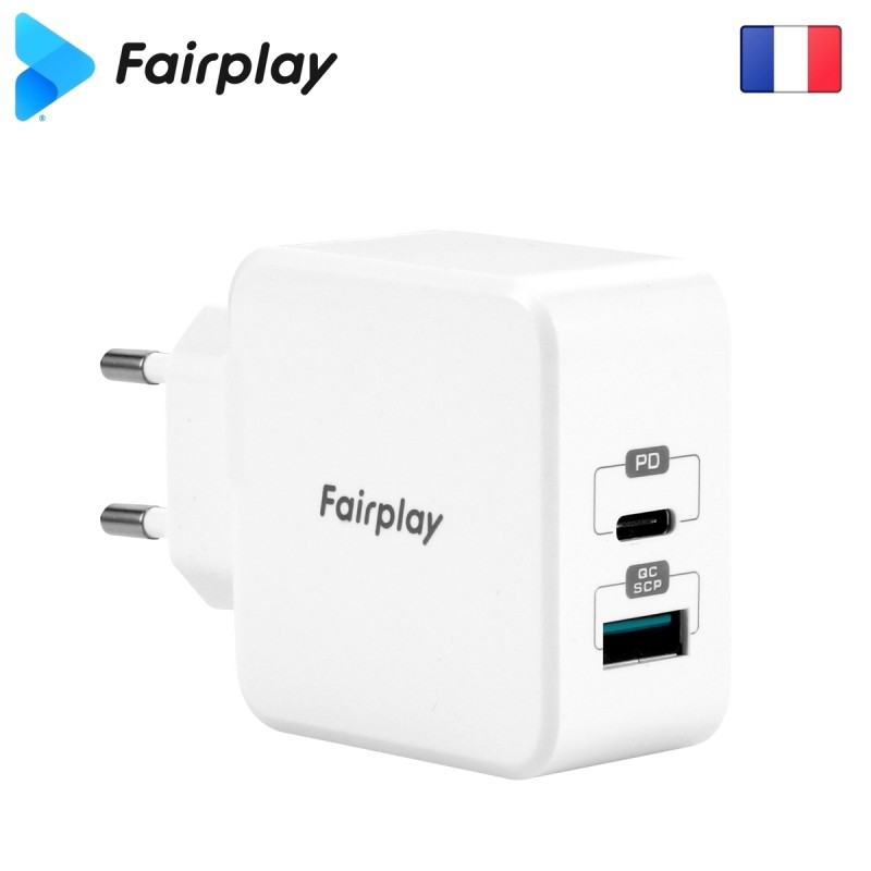 Adaptateur chargeur Secteur Fairplay MONZA USB-A-C 30W